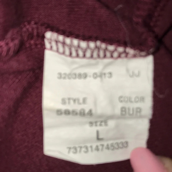 𝅺Classroom polo top Burgundy short sleeve button collar size L - Picture 4 of 4